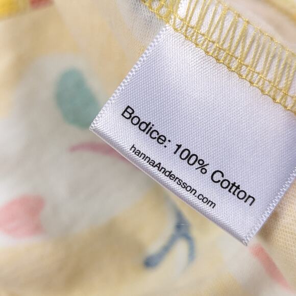 Hanna Andersson Dress Girls Size 10 Yellow Butterfly Twirly Tunic - Picture 6 of 7